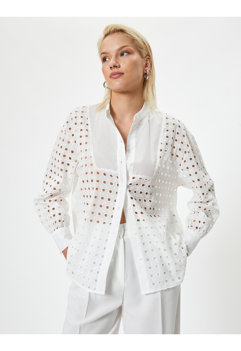 SHIRTS LS Koton Women Long Sleeve Cutwork Shirt 184411 KOTON