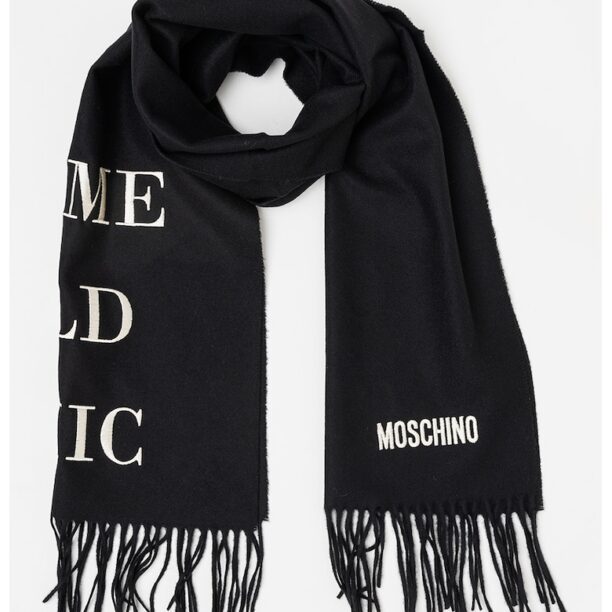 Вълнен шал с ресни Moschino