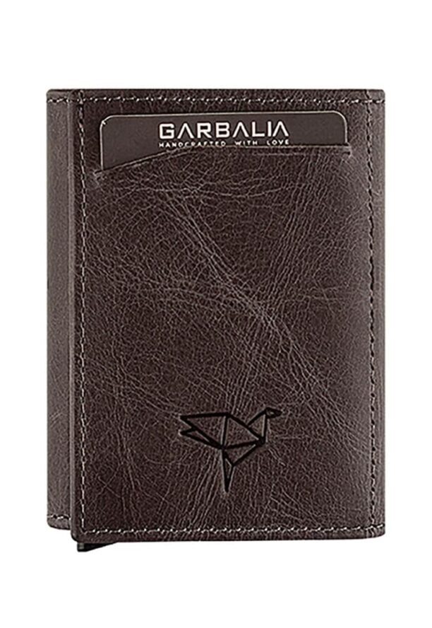 Кожен портфейл с прегъване и лого Garbalia