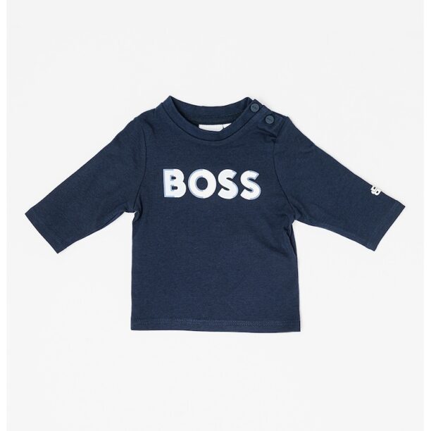 Памучна блуза с лого BOSS Kidswear