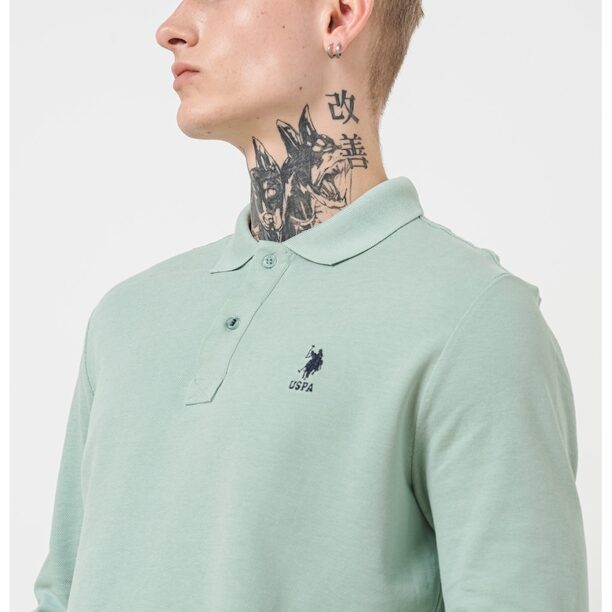 Памучна блуза с яка US Polo Assn