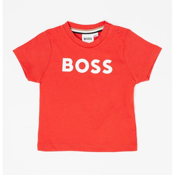 Памучна тениска с лого BOSS Kidswear