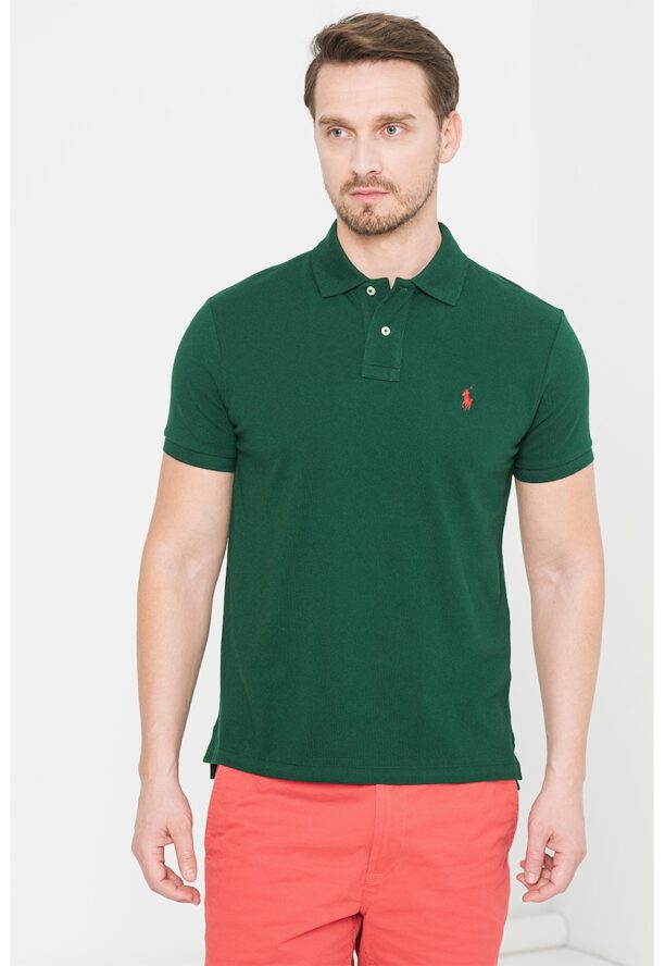 Памучна тениска с яка Polo Ralph Lauren