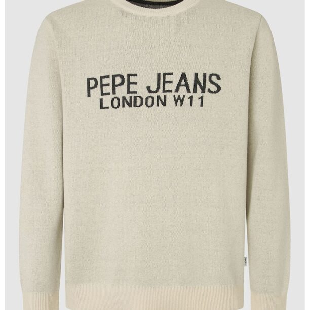 Пуловер с овално деколте и лого Pepe Jeans London