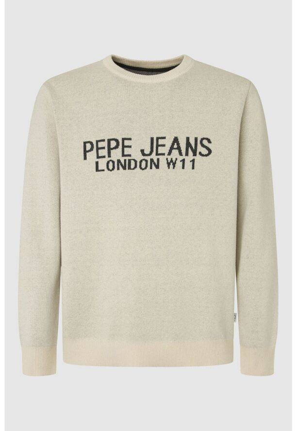 Пуловер с овално деколте и лого Pepe Jeans London