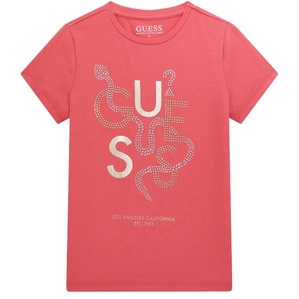 Тениска с декоративни камъни GUESS KIDS