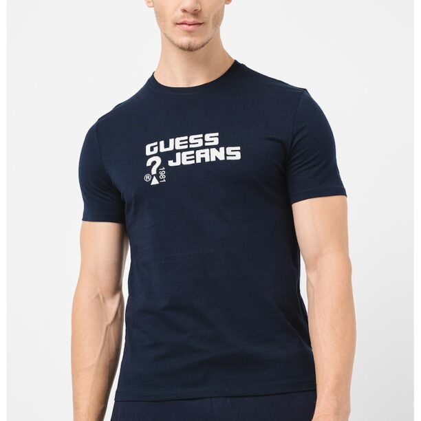 Тениска с овално деколте и лого GUESS JEANS