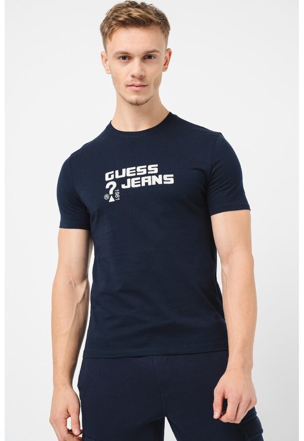 Тениска с овално деколте и лого GUESS JEANS