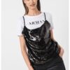 Тениска с овално деколте и набирания ARMANI EXCHANGE