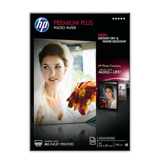 Хартия HP Premium Plus Semi-gloss Photo Paper-20 sht/A4/210 x 297 mm