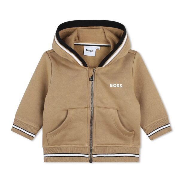 Худи с цип и скосени джобове BOSS Kidswear