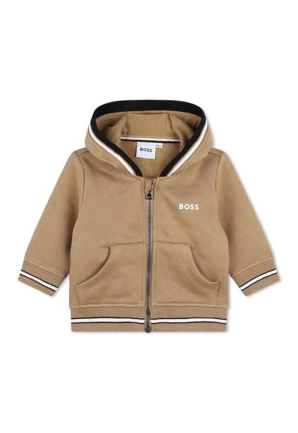 Худи с цип и скосени джобове BOSS Kidswear