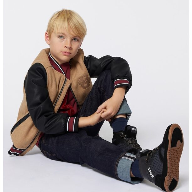 Яке Varsity с вълна с лого BOSS Kidswear