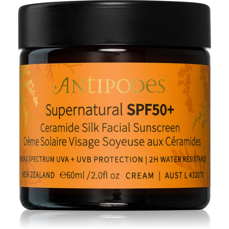 Antipodes Supernatural SPF50+ Ceramide Silk Facial Sunscreen защитен крем за лице с церамиди SPF 50+ 60 мл.