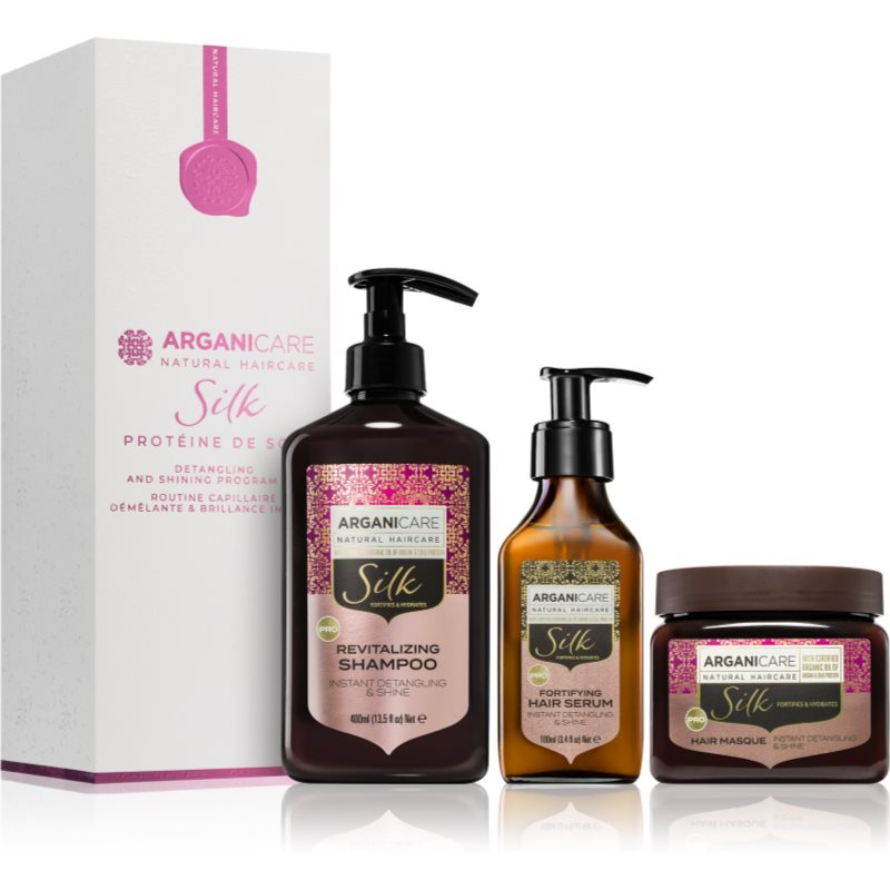 Arganicare Silk Protein Detangling and Shining Program Set подаръчен комплект с ревитализиращ ефект