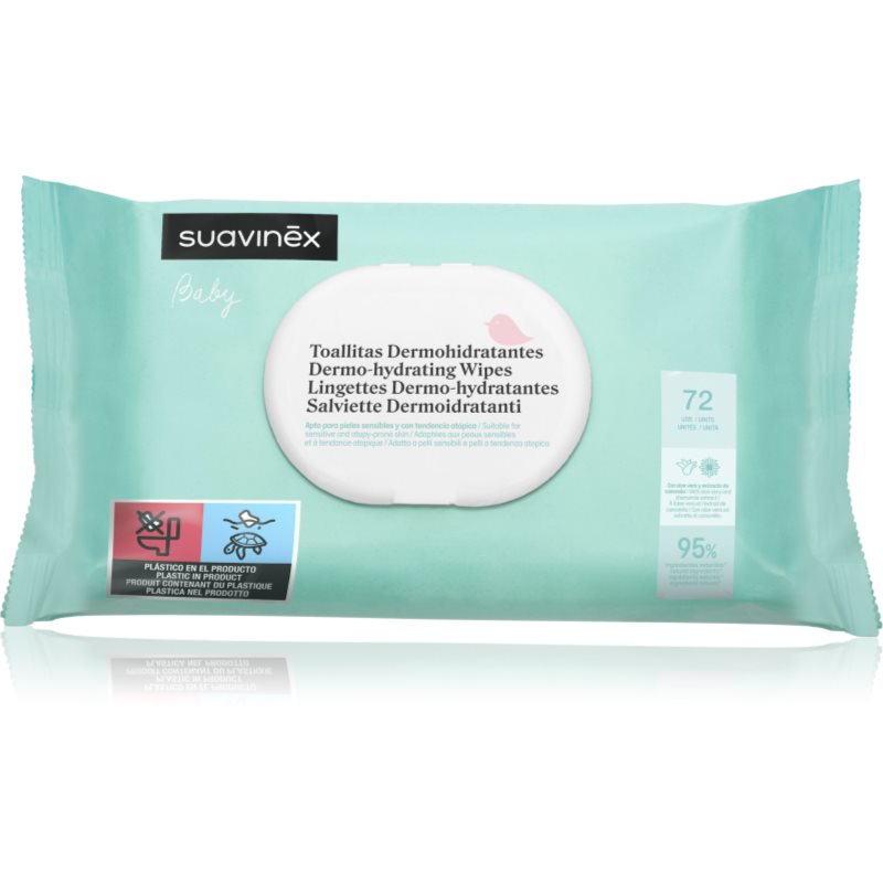 Suavinex Baby Dermo-hydrating Wipes мокри кърпички за лице и тяло 72 бр.