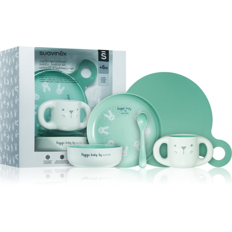 Suavinex Hygge Toddler Feeding Set комплект за хранене за деца 6 m+ Green 5 бр.