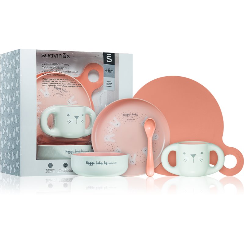 Suavinex Hygge Toddler Feeding Set комплект за хранене за деца 6 m+ Pink 5 бр.