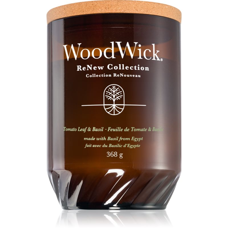 Woodwick Tomato Leaf & Basil ароматна свещ 368 гр.