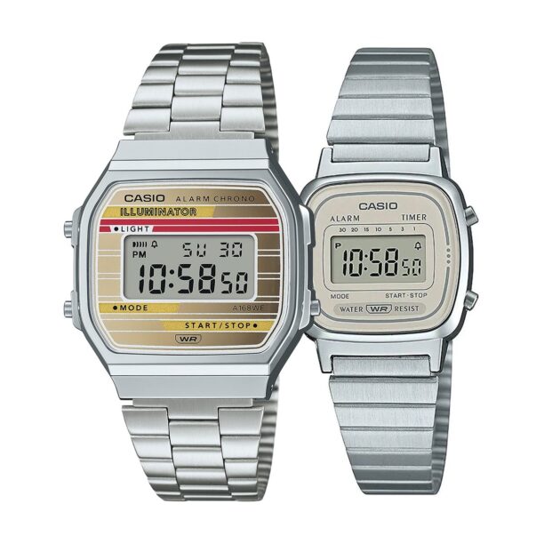 Комплект часовници за двойки Casio A168WEHA-9AEF-LA670WEA-8AEF - Подарък