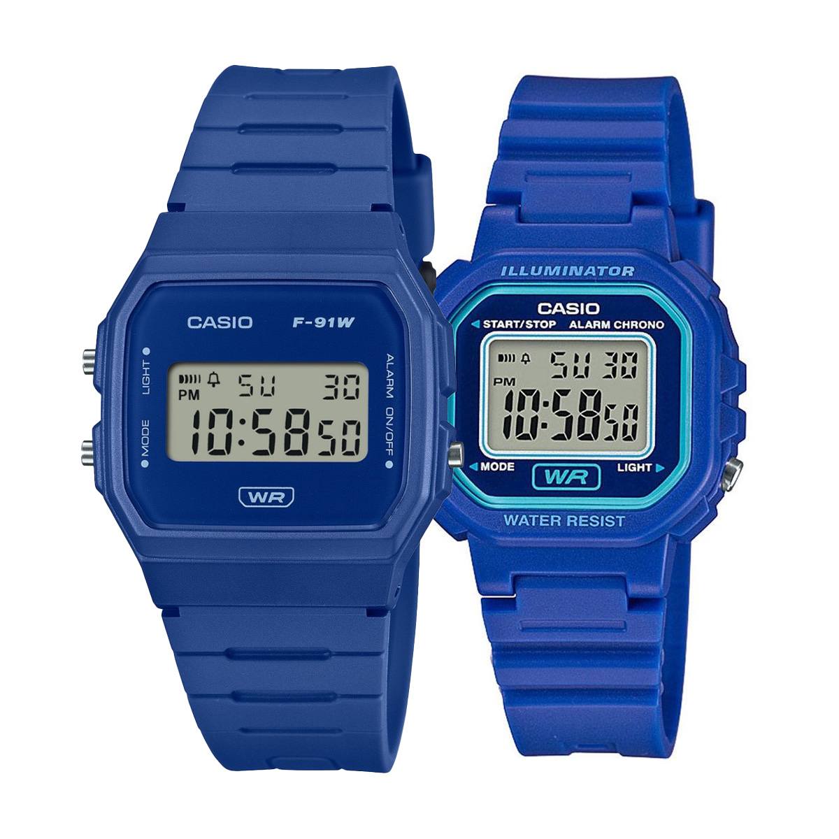 Комплект часовници за двойки Casio F-91WB-2A1EF-LA-20WH-2AEF - Подарък