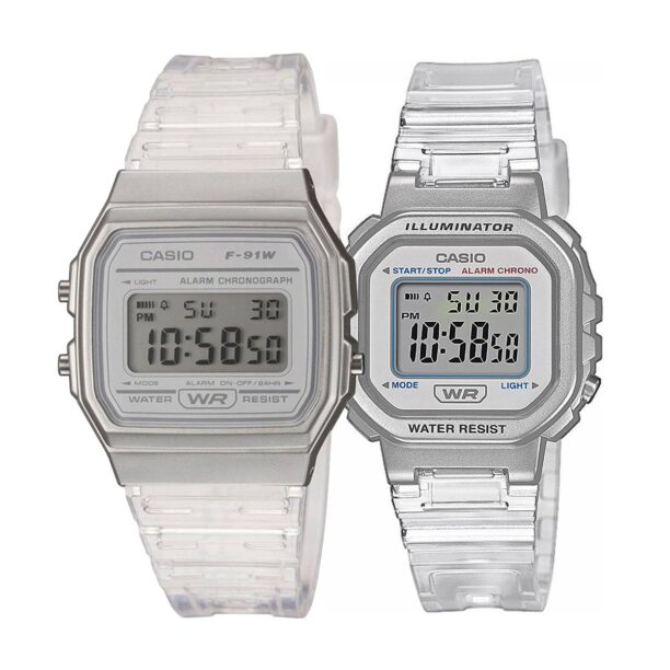 Комплект часовници за двойки Casio F-91WS-7EF-LA-20WHS-7AEF - Подарък