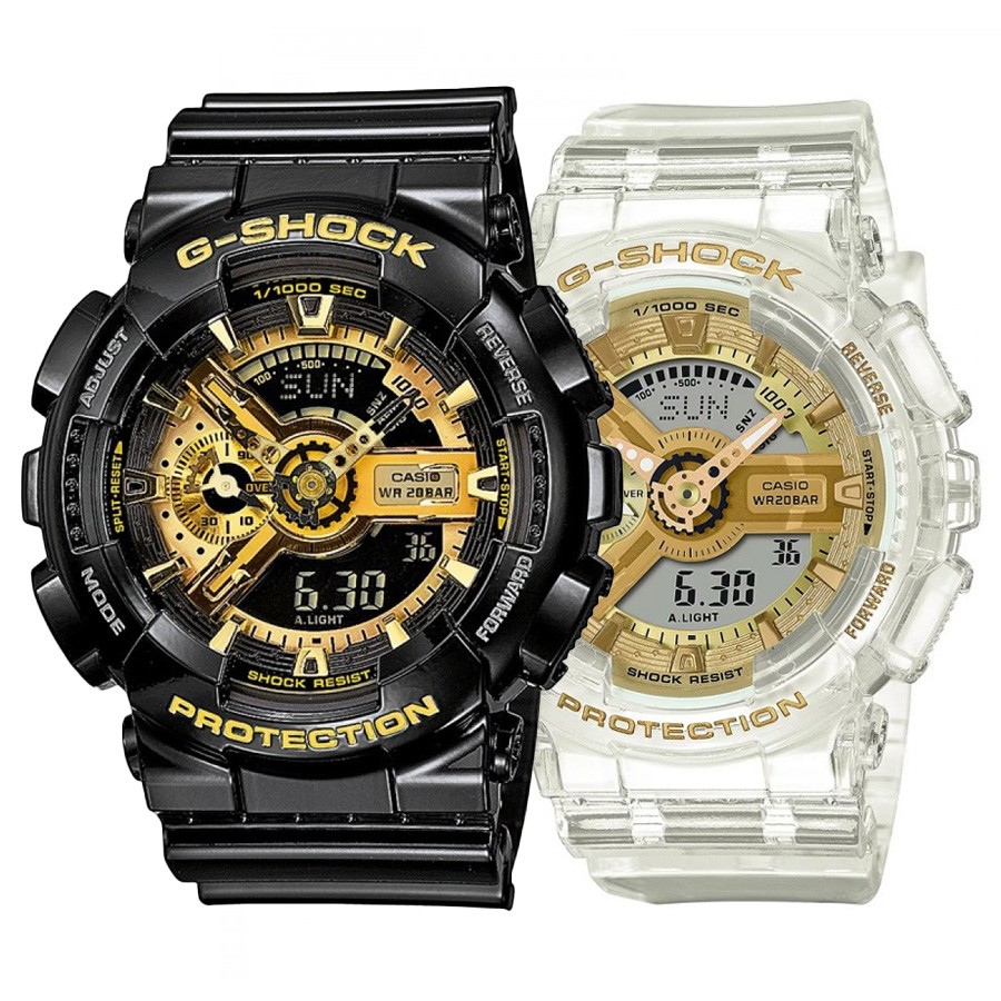 Комплект часовници за двойки Casio G-Shock GA-110GB-1AER-GMA-S110SG-7AER - Подарък