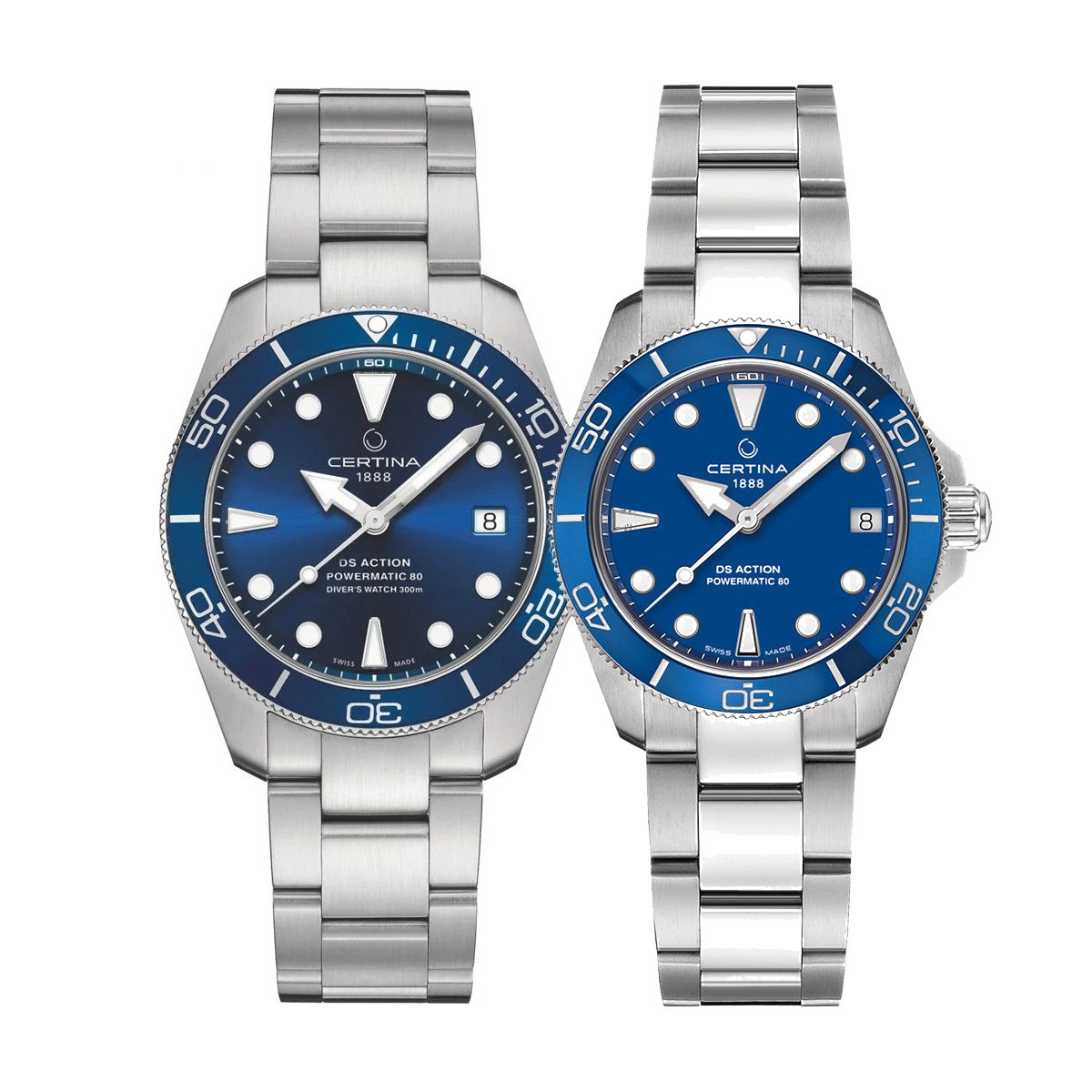 Комплект часовници за двойки Certina DS Action Diver C032.807.11.041.00 & C032.007.11.041.00 - Подарък