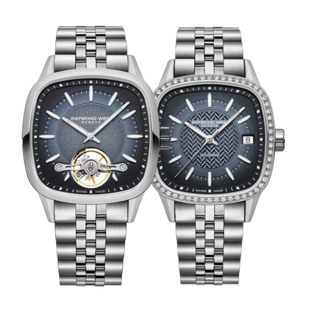 Комплект часовници за двойки Raymond Weil Freelancer 2790-ST-50051-2490-STS-50051 - Подарък