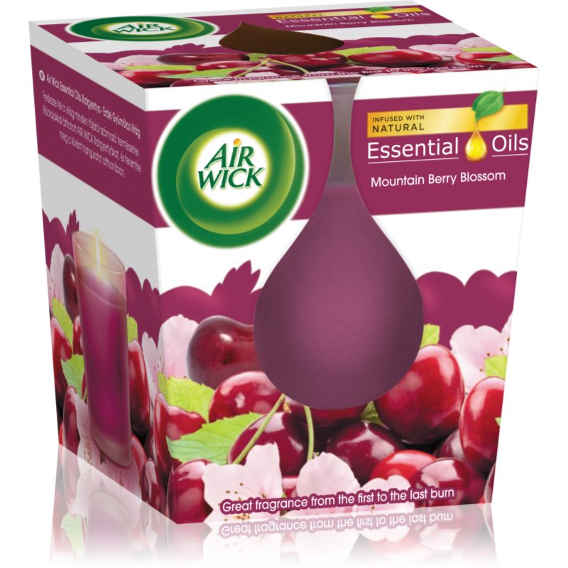 Air Wick Essential Oil Mountain Berry Blossom ароматна свещ 105 гр.