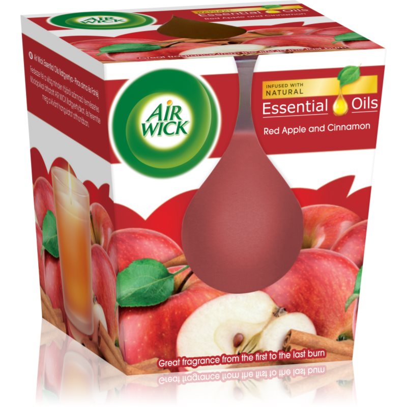 Air Wick Essential Oil Red Apple & Cinnamon ароматна свещ 105 гр.