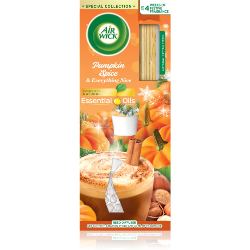 Air Wick Reed Diffuser Pumpkin Spice & Everything Fine aроматизиращ дифузер с пълнител 30 мл.