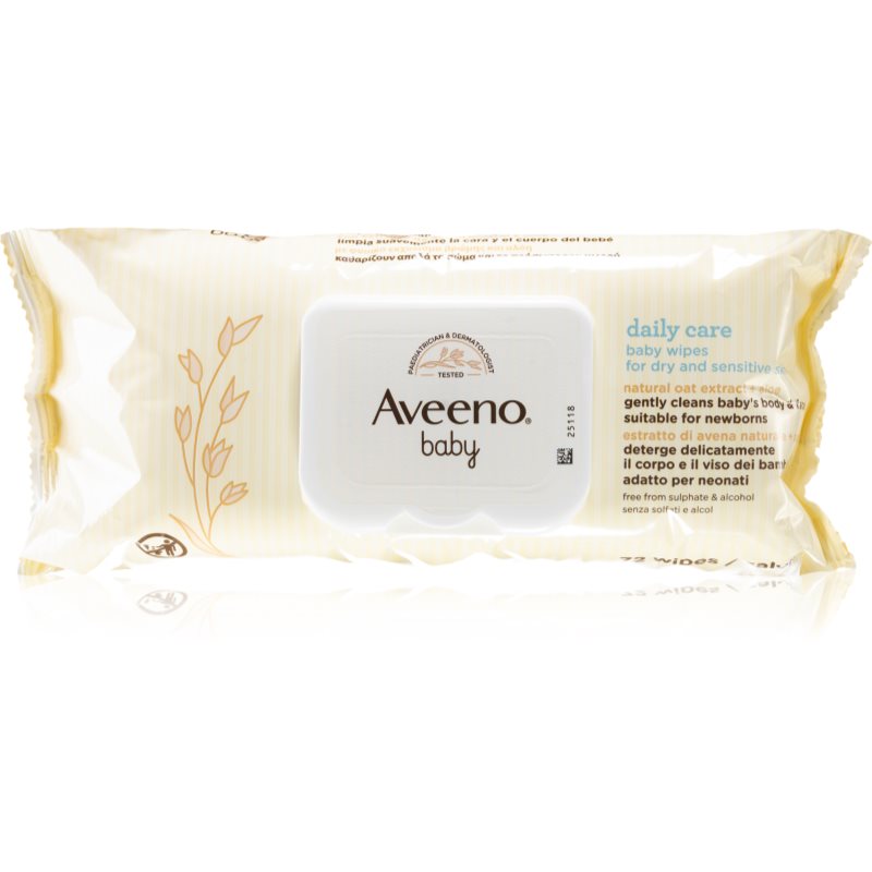 Aveeno Baby Wipes мокри кърпички за деца от раждането им 72 бр.