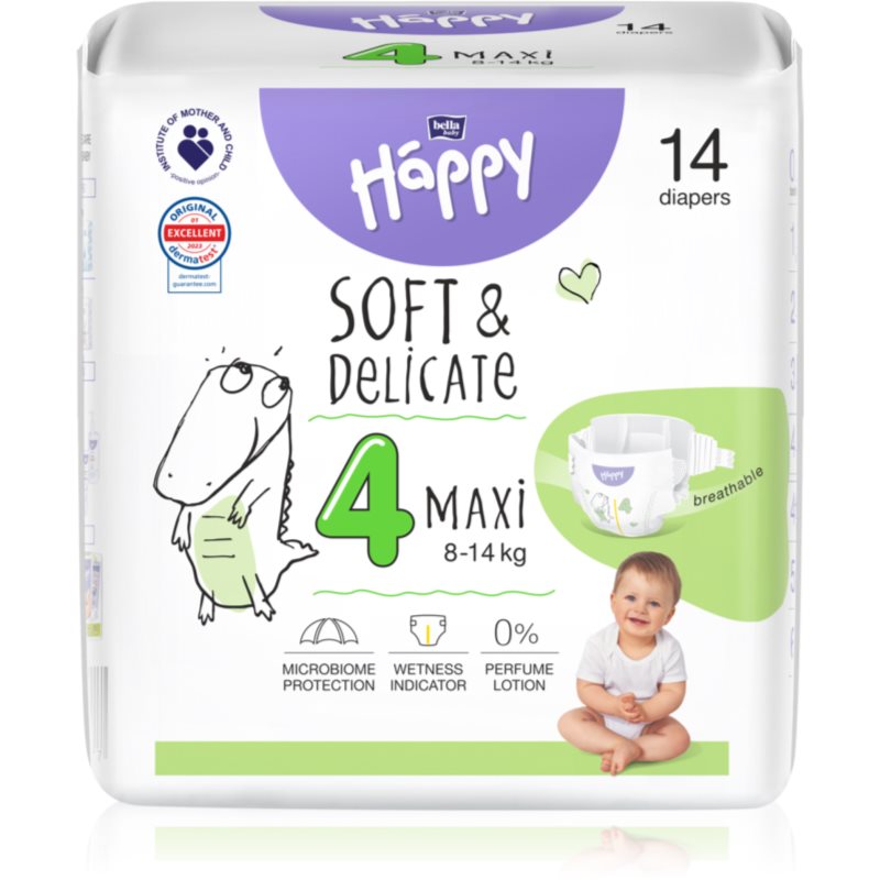 BELLA Baby Happy Soft&Delicate Size 4 Maxi еднократни пелени 8-14 kg 14 бр. на ниска цена