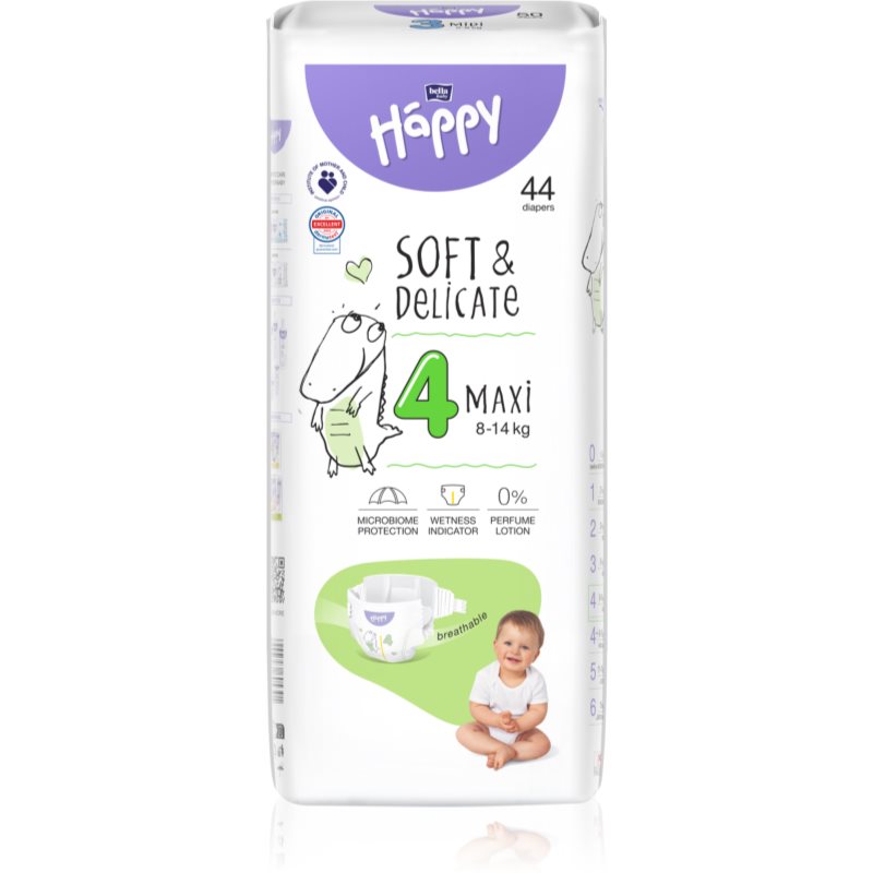 BELLA Baby Happy Soft&Delicate Size 4 Maxi еднократни пелени 8-14 kg 44 бр. на ниска цена