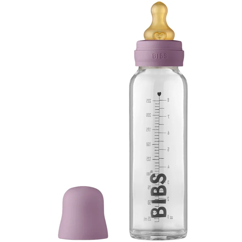 BIBS Baby Glass Bottle 225 ml бебешко шише Mauve 225 мл.