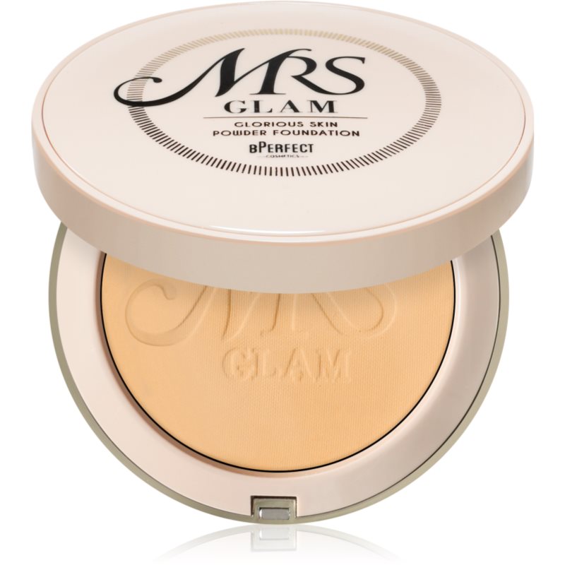 BPerfect Mrs Glam Glorious Skin Powder Foundation компактна пудра за матиране цвят 04 Medium Gold 70 гр.