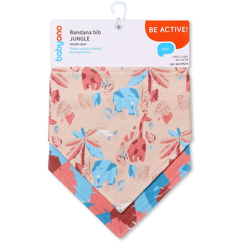 BabyOno Be Active Bandana Bib лигавник за деца от раждането им Jungle 2 бр.