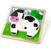 Bigjigs Toys Chunky Lift-Out Puzzle Cow играчка сортер от дърво 12 m+ 1 бр.