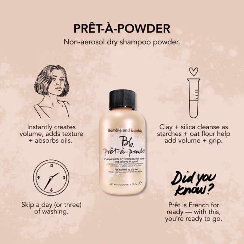 Bumble and bumble Pret-À-Powder It’s Equal Parts Dry Shampoo сух шампоан за обем 56 гр. на ниска цена