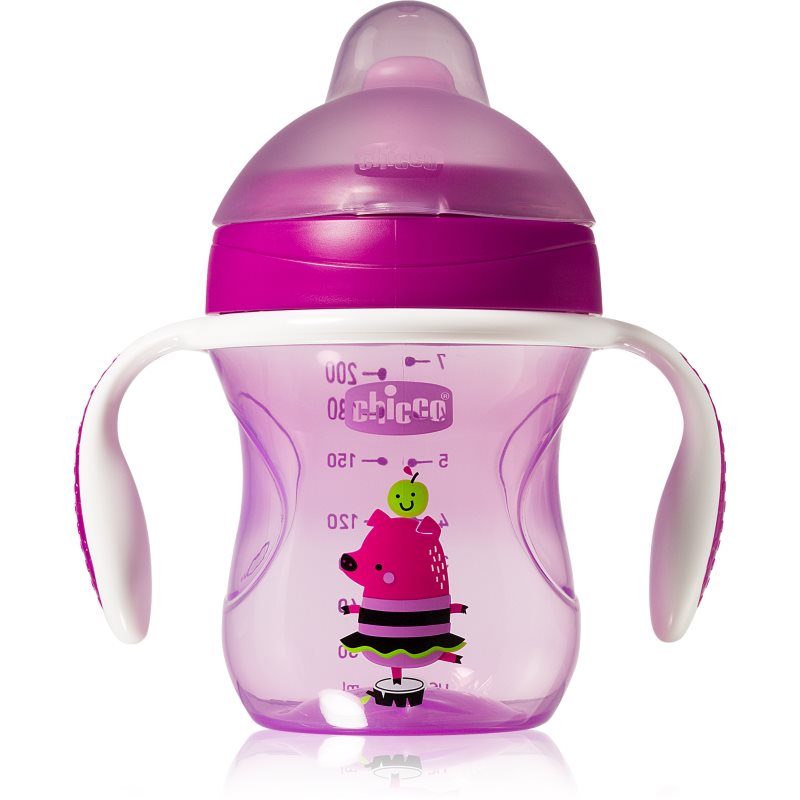 Chicco Training Cup Purple преходна чаша с дръжки 6 m+ 200 мл.