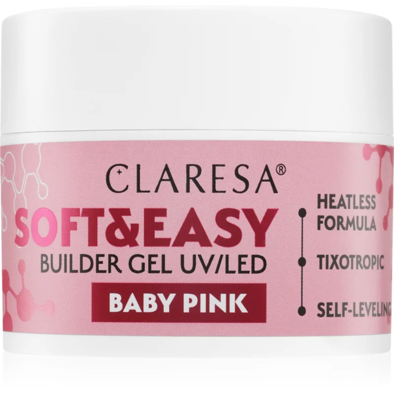 Claresa Soft&Easy Builder Gel основно гел покритие за нокти цвят Baby Pink 45 гр.