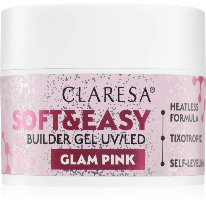 Claresa Soft&Easy Builder Gel основно гел покритие за нокти цвят Glam Pink 45 гр.