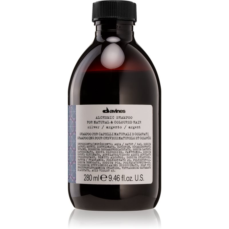 Davines Alchemic Shampoo Silver подхранващ шампоан за подчертаване на цвета на косата 280 мл.