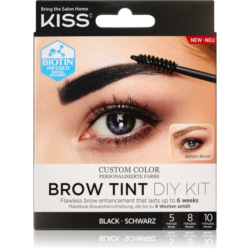 KISS Brow Tint DIY Kit цвят за вежди цвят Black 20 мл.