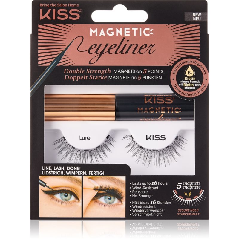 KISS Magnetic Eyeliner & Eyelash Kit магнитни мигли 01 Lure 1 чифт