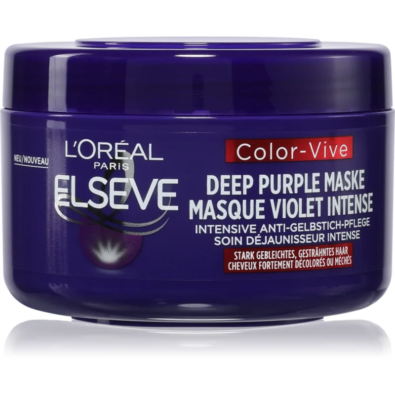 L’Oréal Paris Elseve Color-Vive Purple интензивна маска неутрализиращ жълтеникавите оттенъци 250 мл. на ниска цена