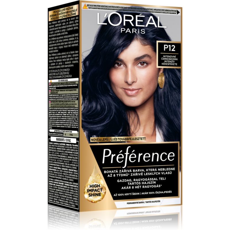 L’Oréal Paris Préférence боя за коса цвят P12 Intense Cool Black 1 бр. на ниска цена