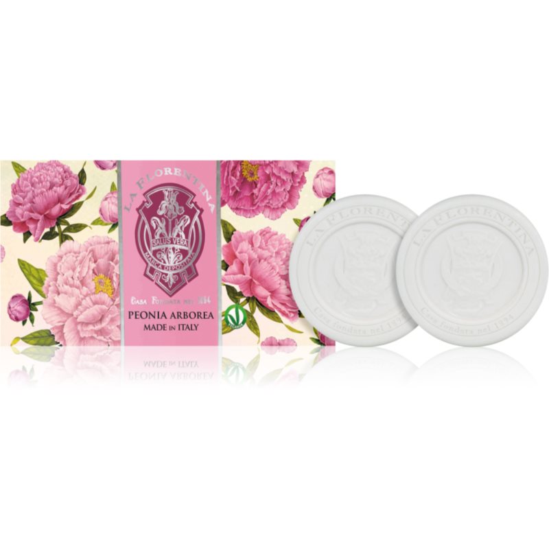 La Florentina Arboreal Peony Sculpted Soap Set естествен твърд сапун божур 2x115 гр.