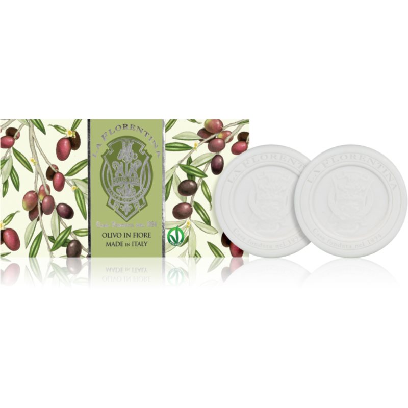 La Florentina Olive Flowers Sculpted Soap естествен твърд сапун Olive Leaf Extract 2x115 гр.